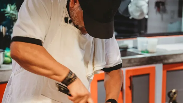 Chef Eddie cooking